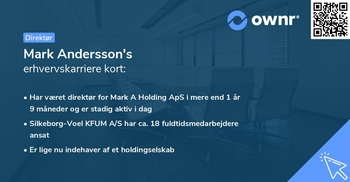 Mark Andersson's erhvervskarriere kort