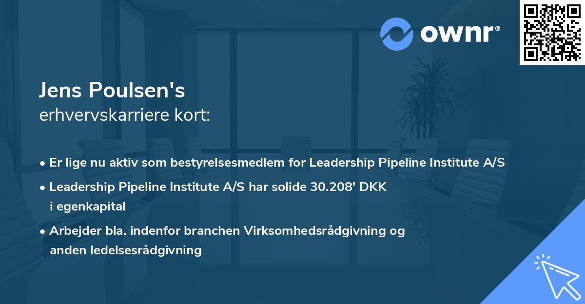 Jens Poulsen's erhvervskarriere kort