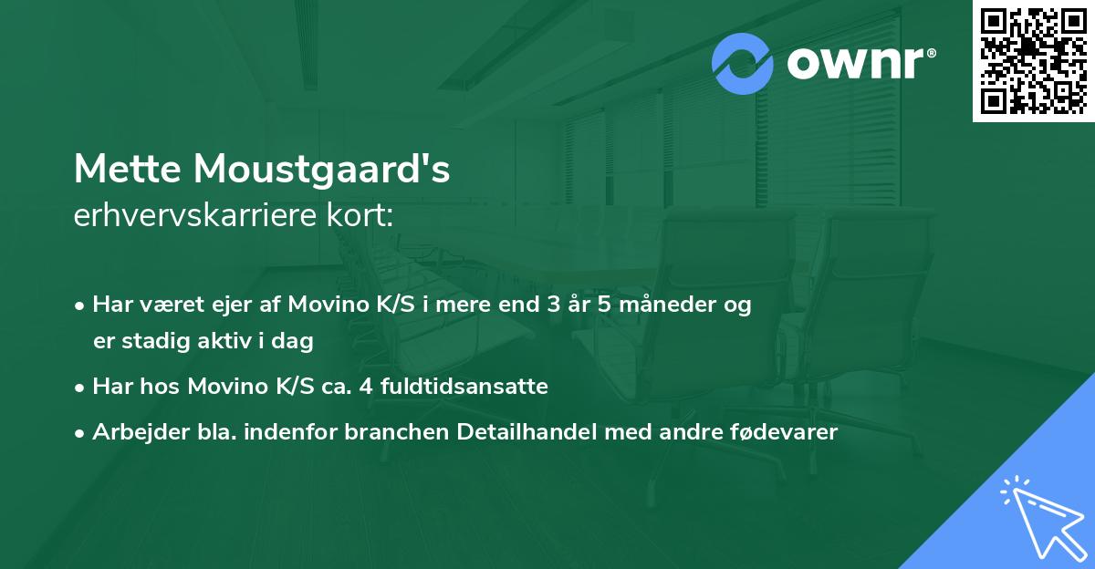 Mette Moustgaard's erhvervskarriere kort