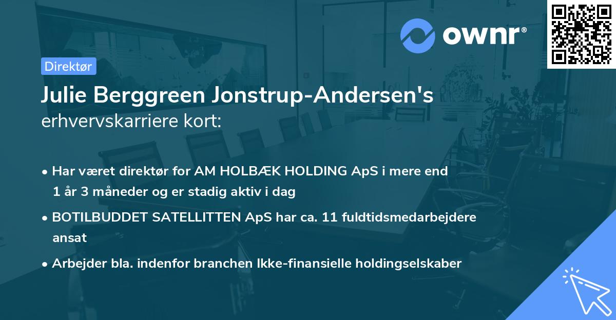 Julie Berggreen Jonstrup-Andersen's erhvervskarriere kort