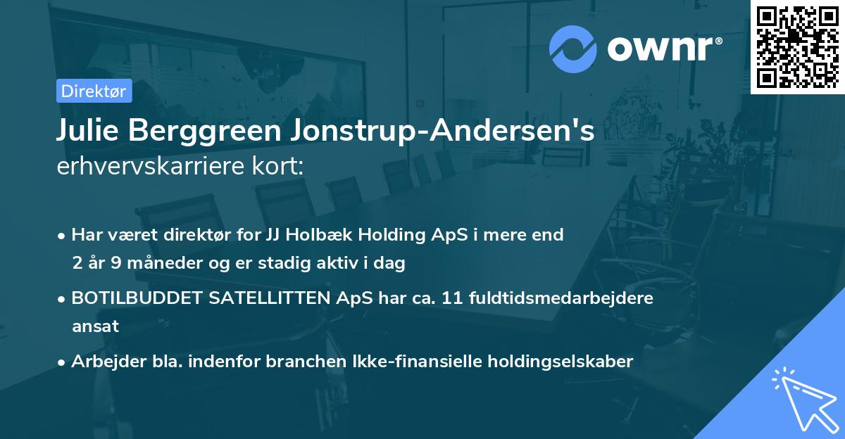 Julie Berggreen Jonstrup-Andersen's erhvervskarriere kort