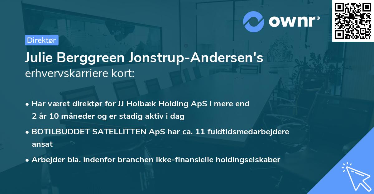 Julie Berggreen Jonstrup-Andersen's erhvervskarriere kort