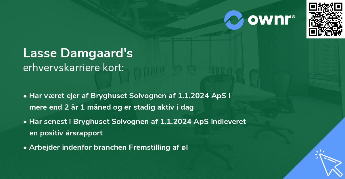 Lasse Damgaard's erhvervskarriere kort