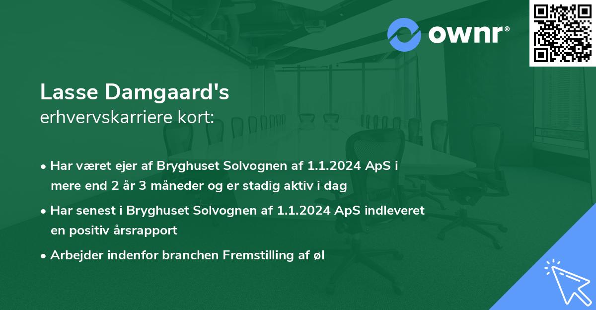 Lasse Damgaard's erhvervskarriere kort