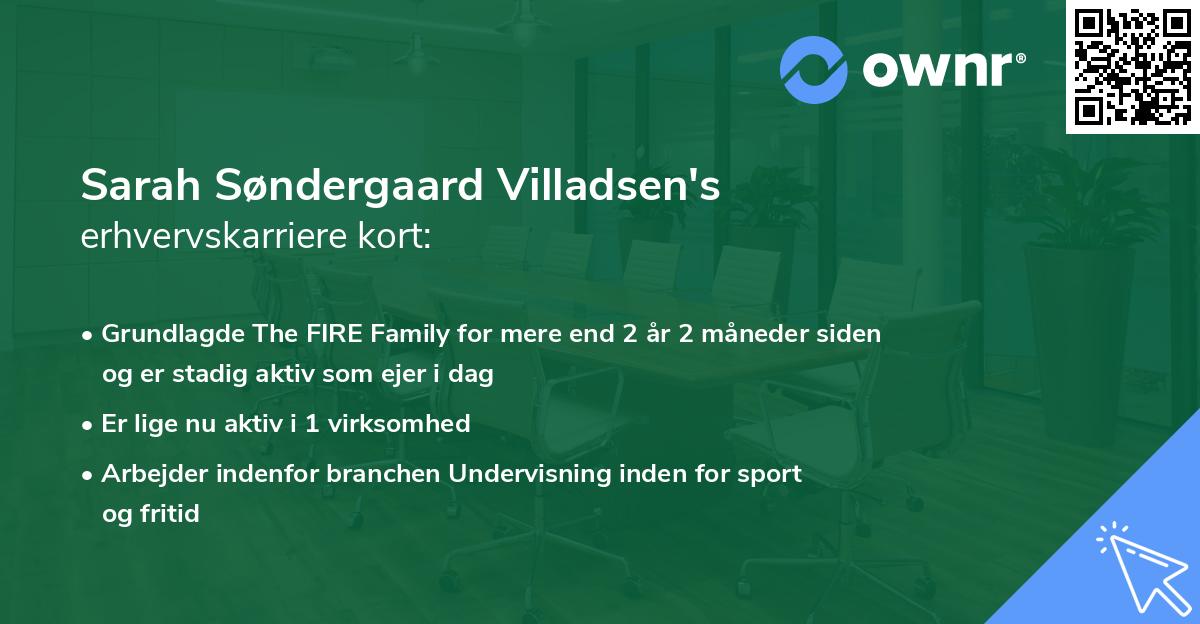 Sarah Søndergaard Villadsen's erhvervskarriere kort
