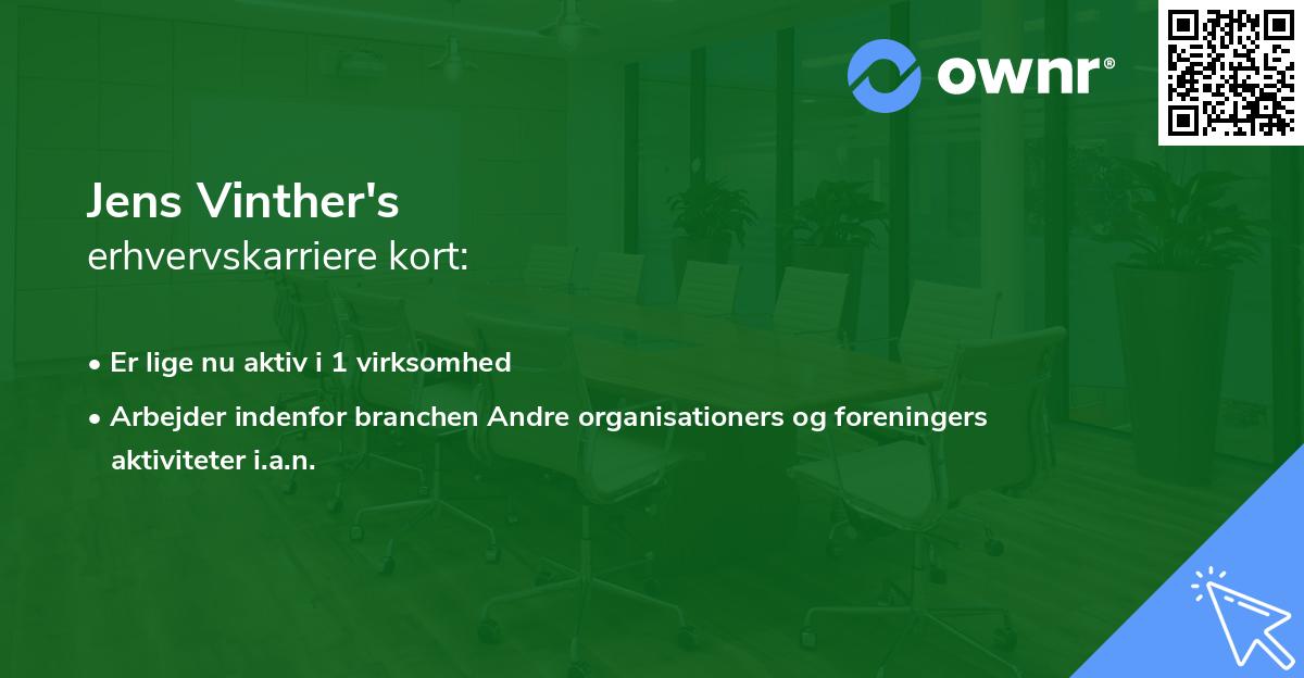 Jens Vinther's erhvervskarriere kort