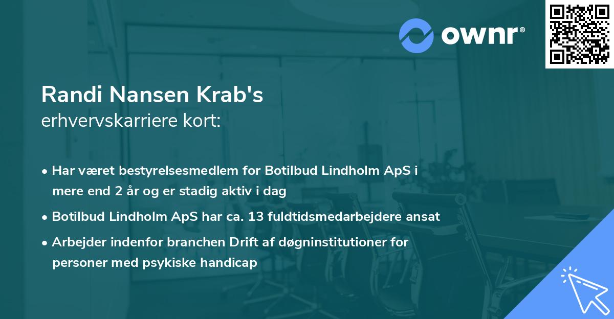 Randi Nansen Krab's erhvervskarriere kort