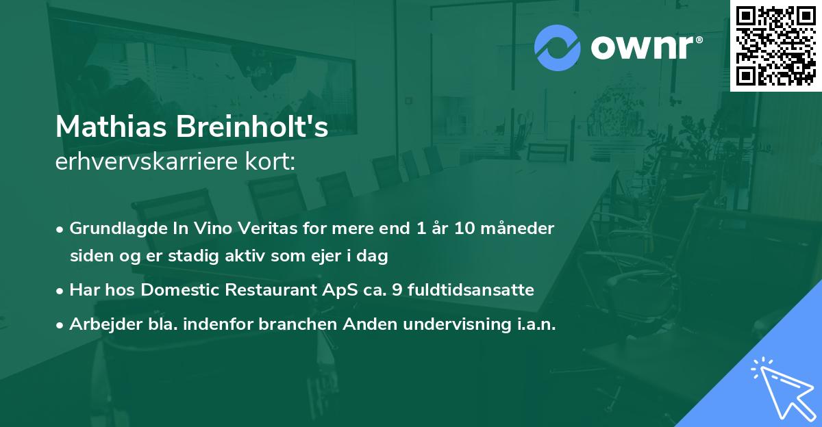 Mathias Breinholt's erhvervskarriere kort