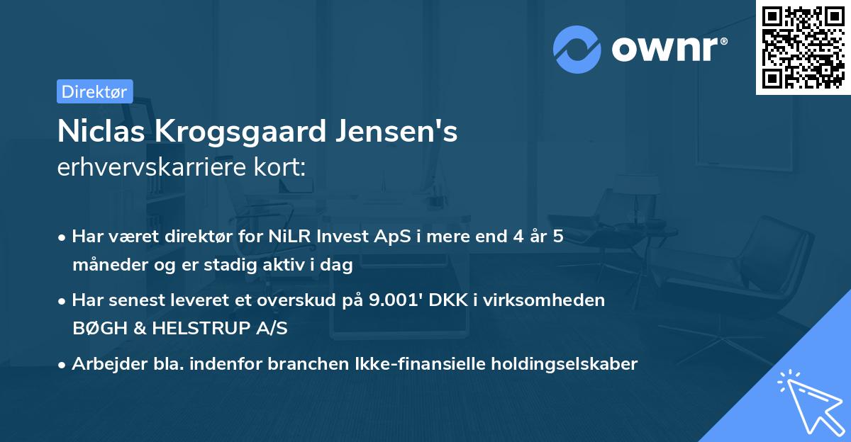 Niclas Krogsgaard Jensen's erhvervskarriere kort
