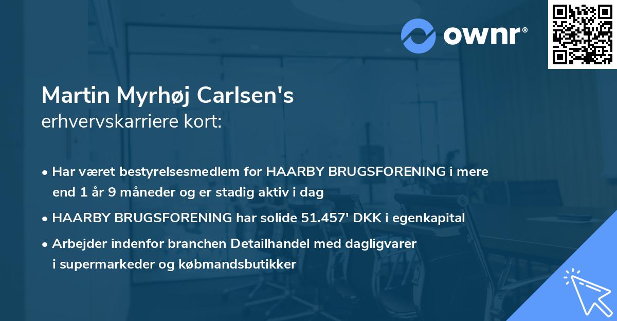 Martin Myrhøj Carlsen's erhvervskarriere kort
