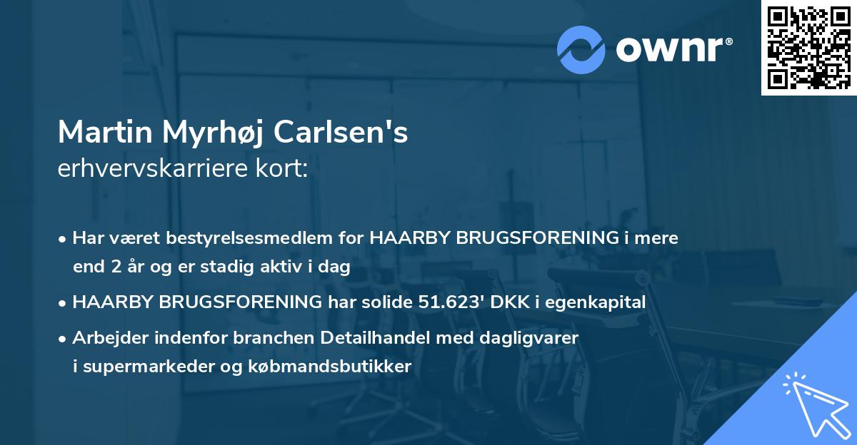 Martin Myrhøj Carlsen's erhvervskarriere kort