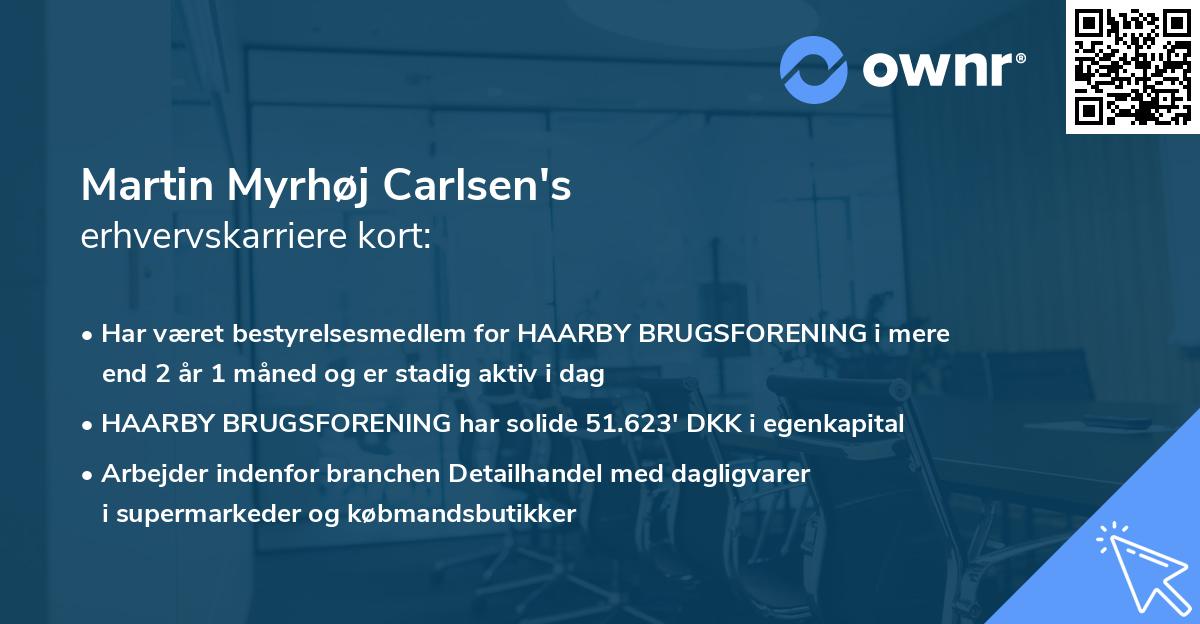 Martin Myrhøj Carlsen's erhvervskarriere kort