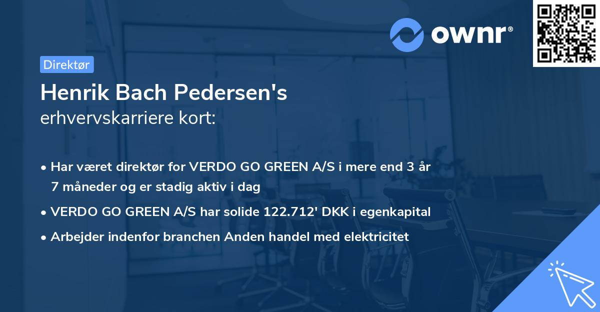 Henrik Bach Pedersen's erhvervskarriere kort