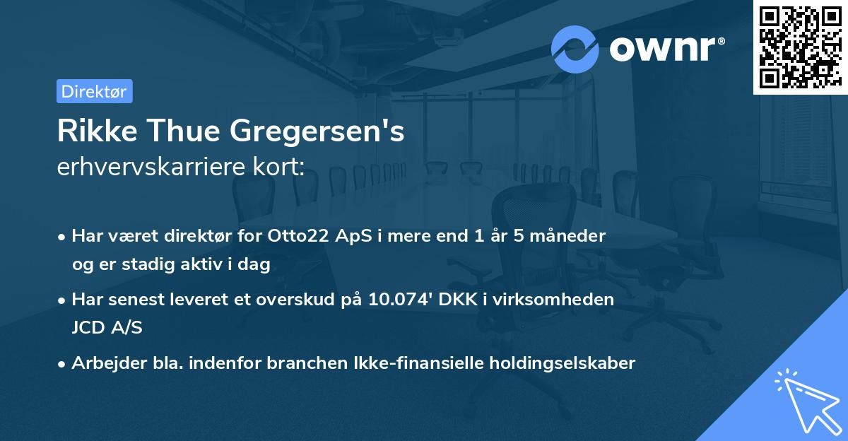 Rikke Thue Gregersen's erhvervskarriere kort