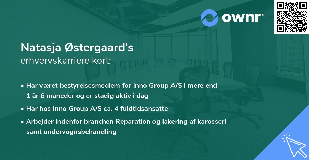 Natasja Østergaard's erhvervskarriere kort