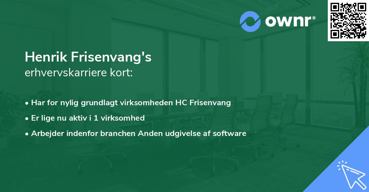 Henrik Frisenvang's erhvervskarriere kort