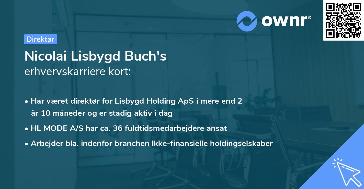 Nicolai Lisbygd Buch's erhvervskarriere kort