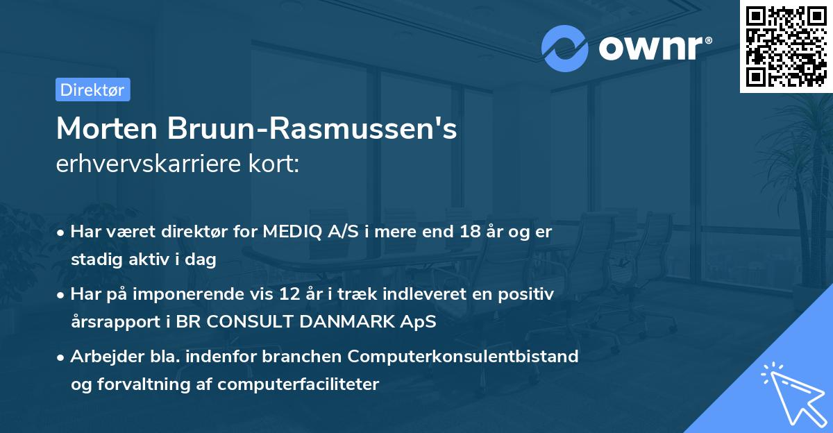Morten Bruun-Rasmussen's erhvervskarriere kort
