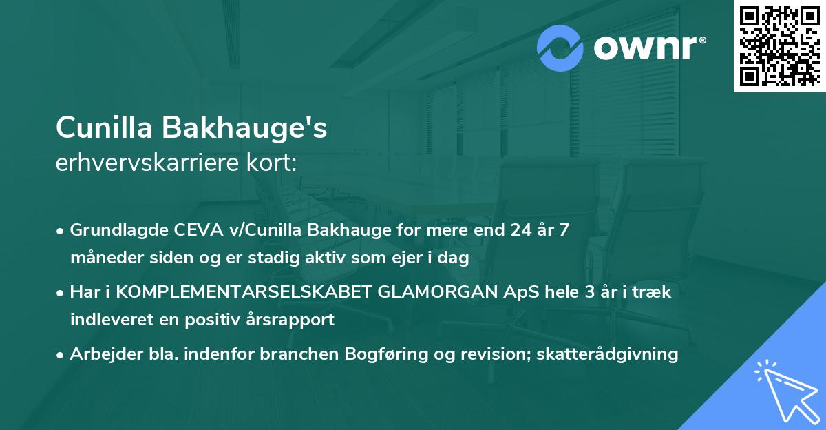 Cunilla Bakhauge's erhvervskarriere kort