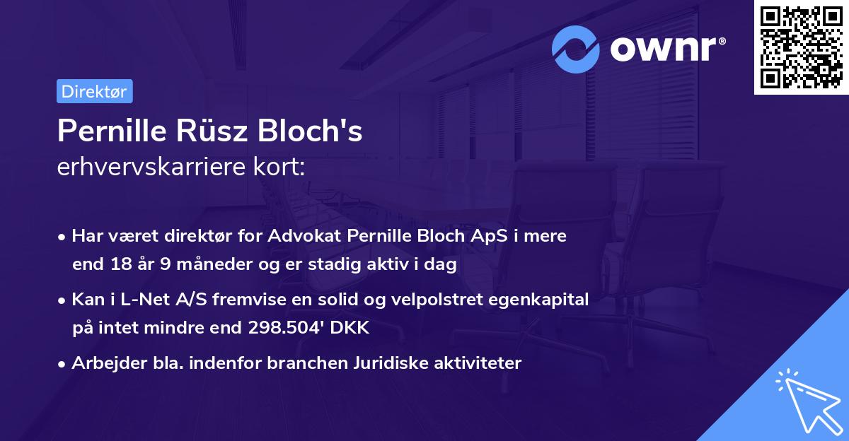 Pernille Rüsz Bloch's erhvervskarriere kort