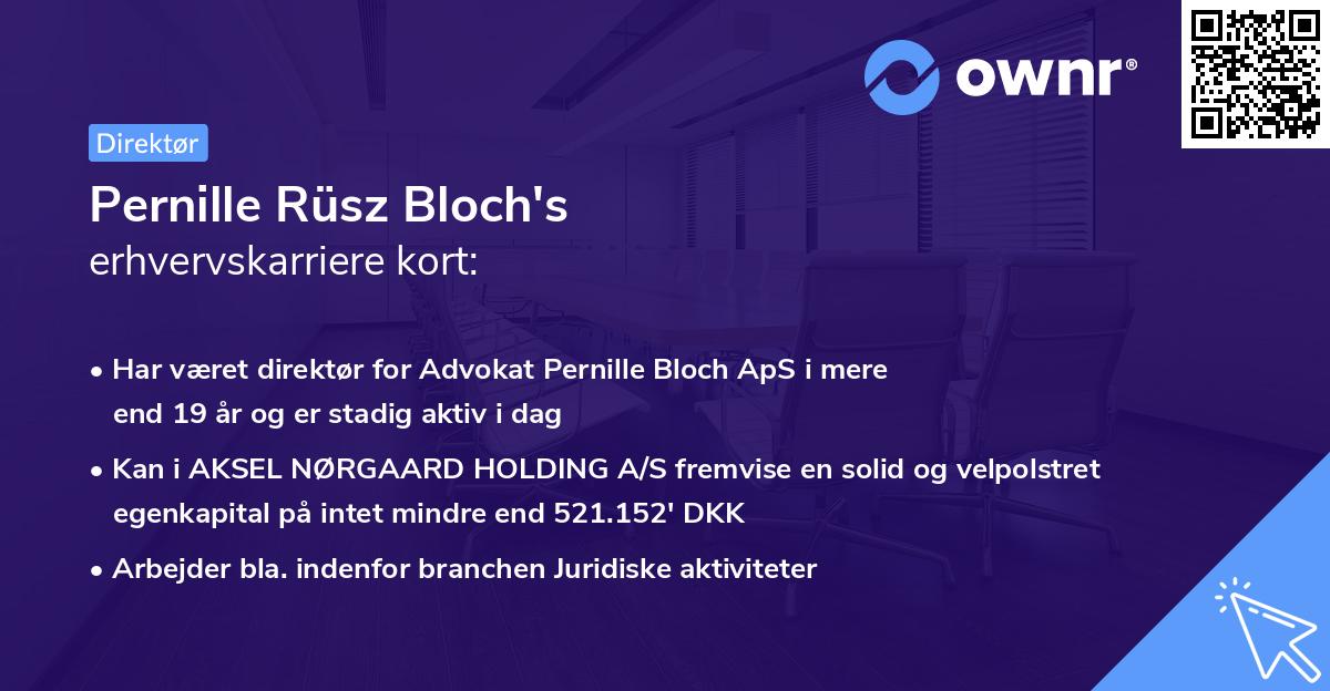 Pernille Rüsz Bloch's erhvervskarriere kort