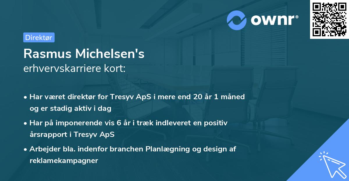 Rasmus Michelsen's erhvervskarriere kort