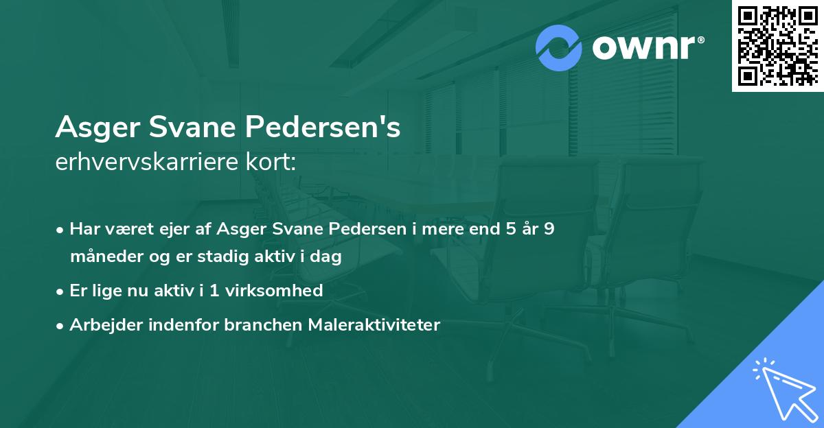 Asger Svane Pedersen's erhvervskarriere kort