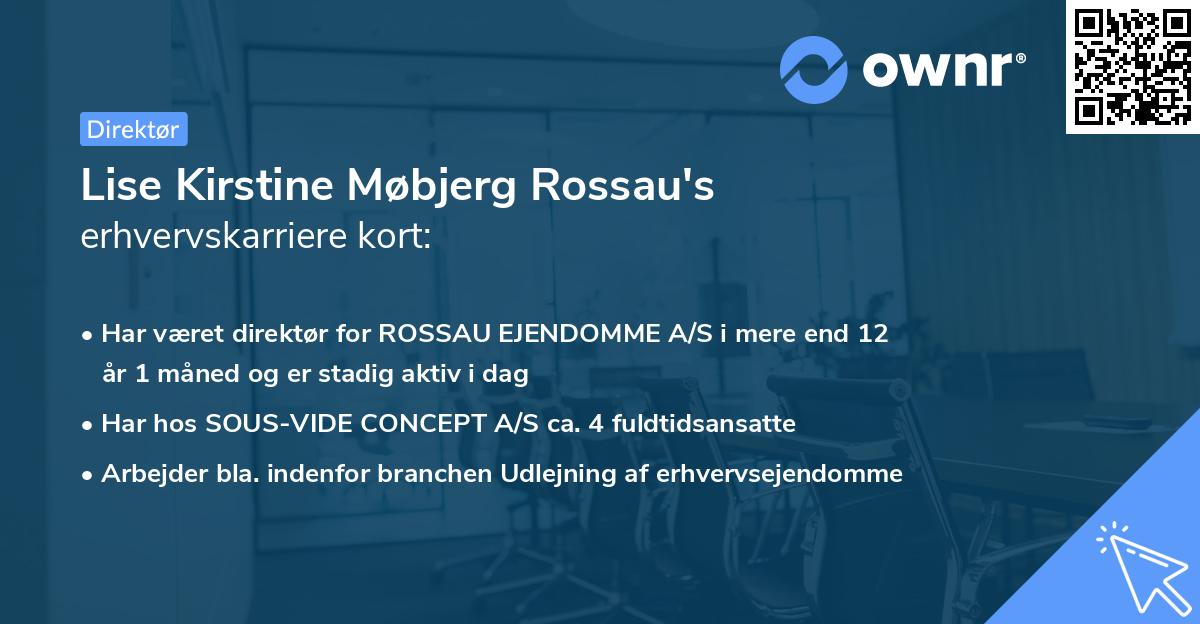 Lise Kirstine Møbjerg Rossau's erhvervskarriere kort