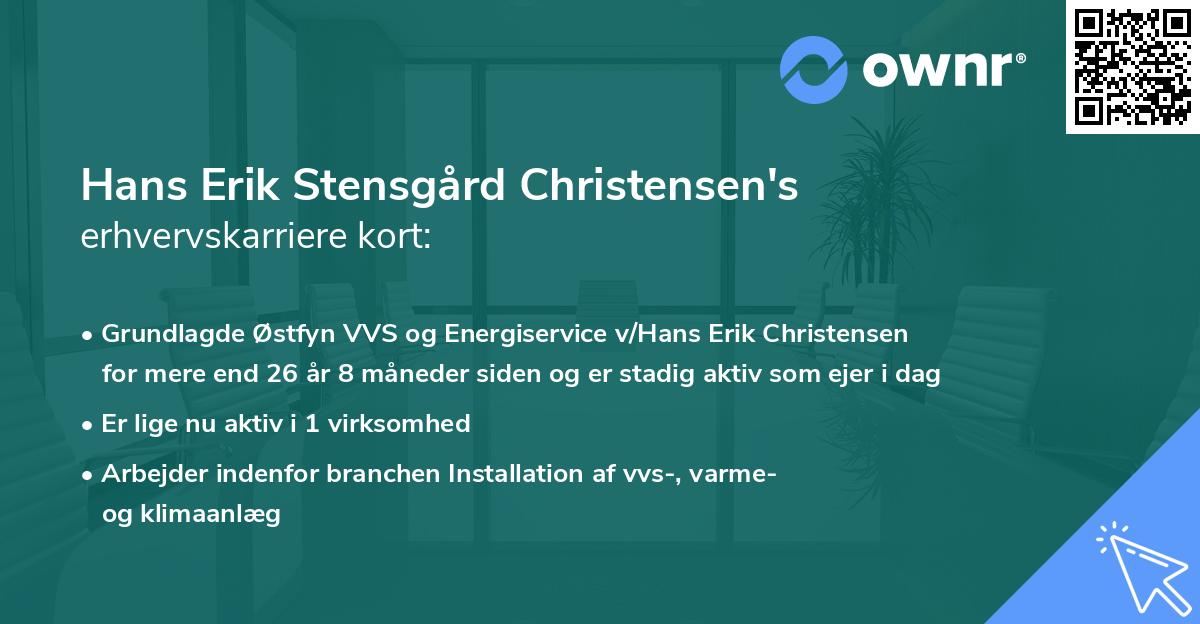 Hans Erik Stensgård Christensen's erhvervskarriere kort
