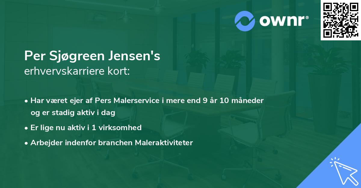 Per Sjøgreen Jensen's erhvervskarriere kort