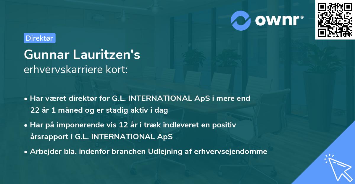Gunnar Lauritzen's erhvervskarriere kort