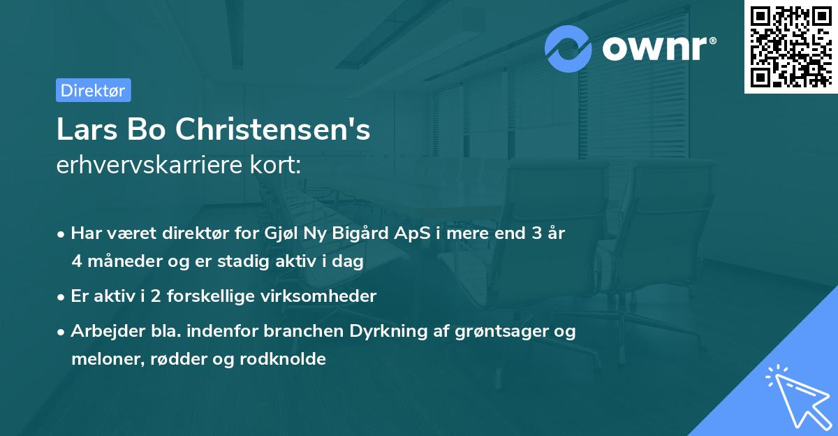 Lars Bo Christensen's erhvervskarriere kort