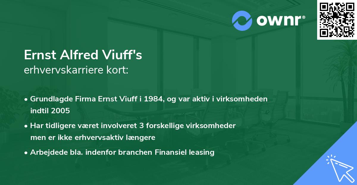 Ernst Alfred Viuff's erhvervskarriere kort