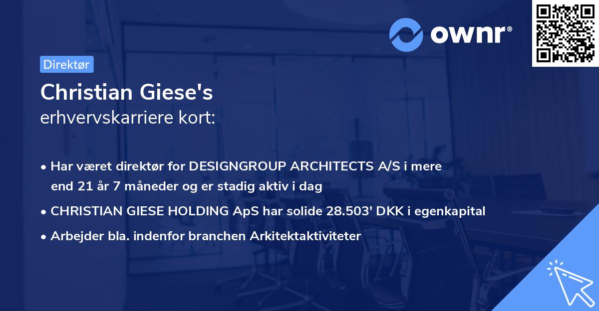 Christian Giese's erhvervskarriere kort