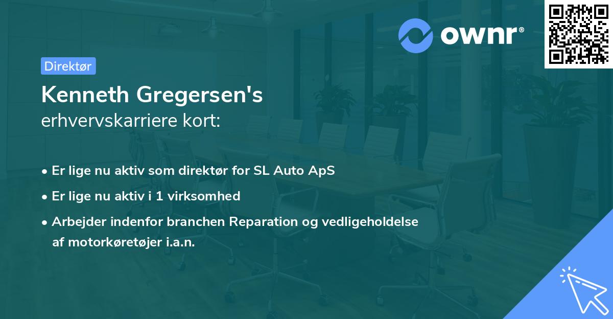 Kenneth Gregersen's erhvervskarriere kort