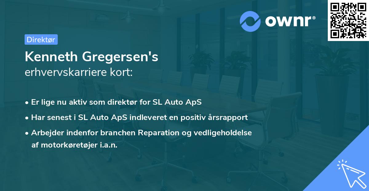 Kenneth Gregersen's erhvervskarriere kort