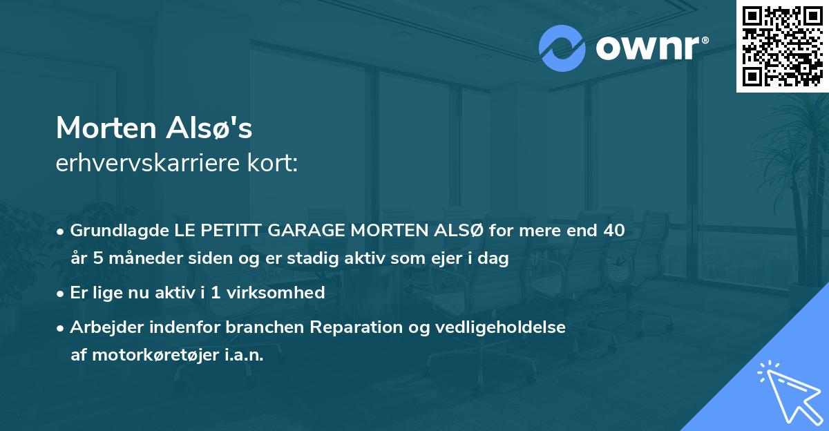 Morten Alsø's erhvervskarriere kort