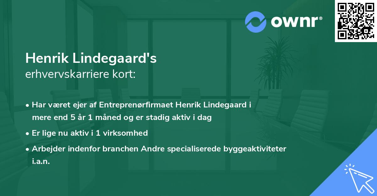 Henrik Lindegaard's erhvervskarriere kort