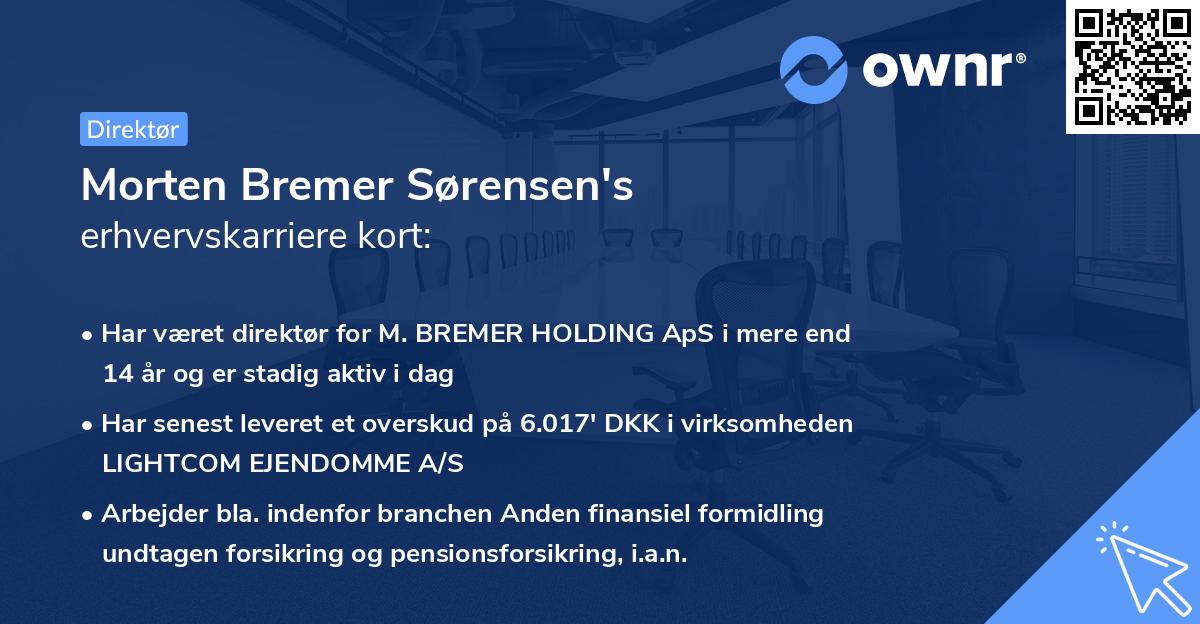 Morten Bremer Sørensen's erhvervskarriere kort