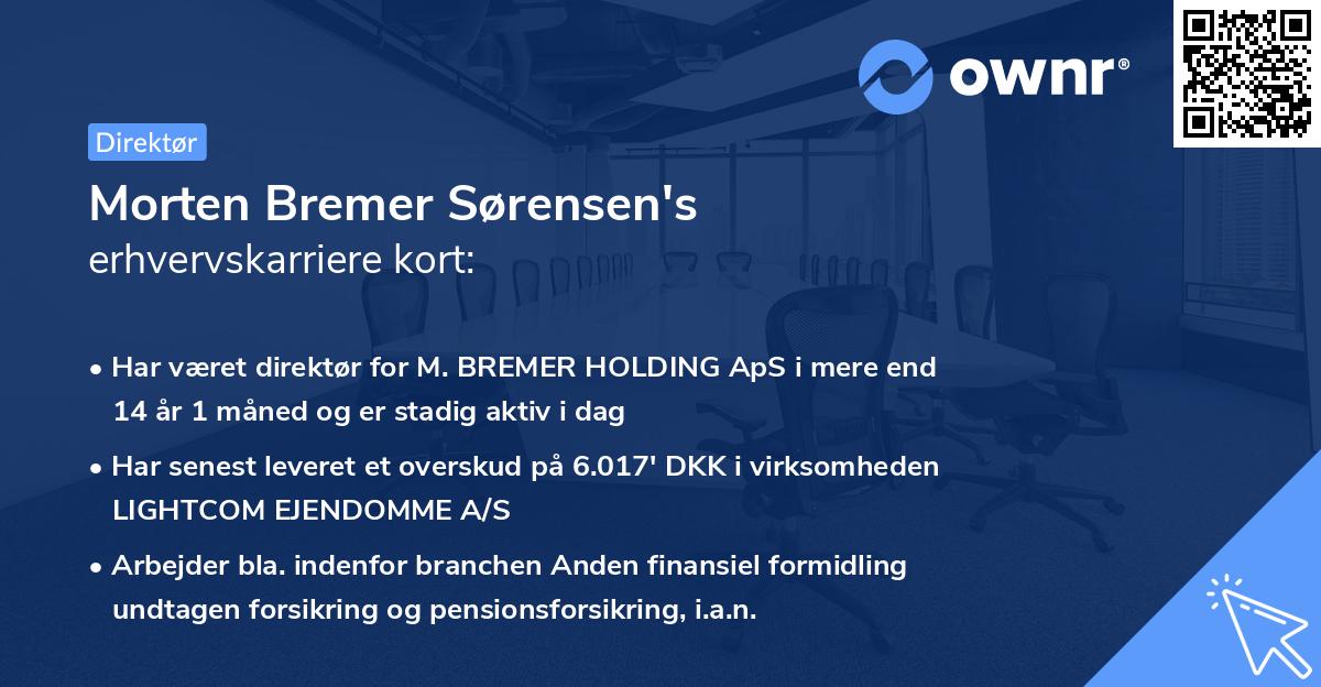 Morten Bremer Sørensen's erhvervskarriere kort