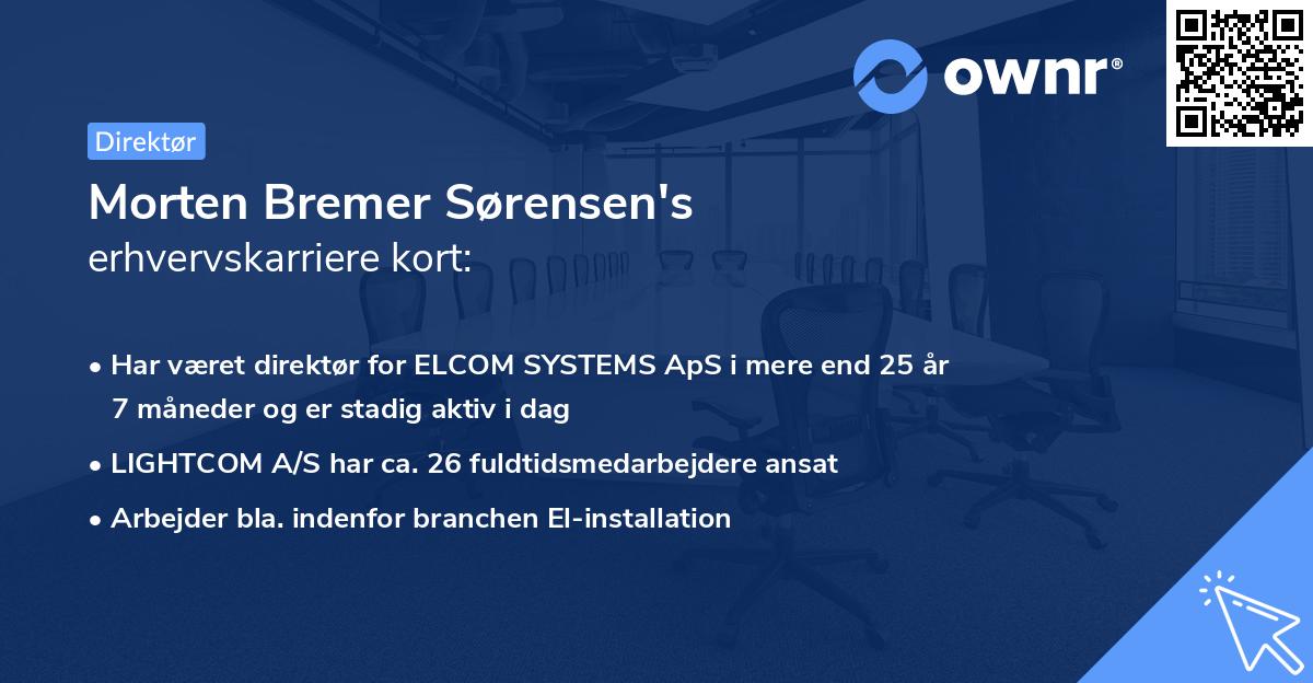 Morten Bremer Sørensen's erhvervskarriere kort