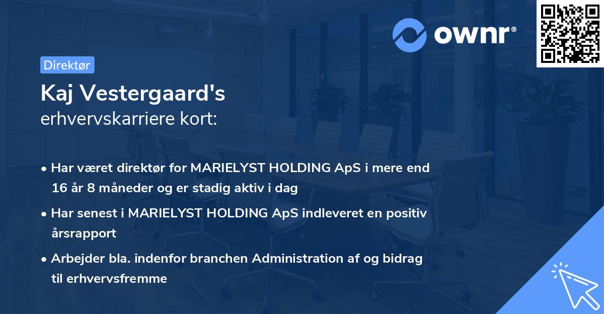 Kaj Vestergaard's erhvervskarriere kort