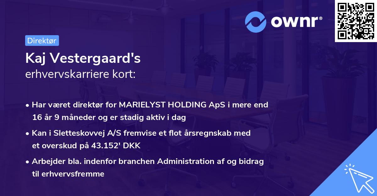 Kaj Vestergaard's erhvervskarriere kort