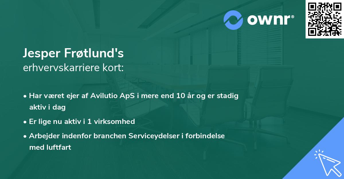 Jesper Frøtlund's erhvervskarriere kort