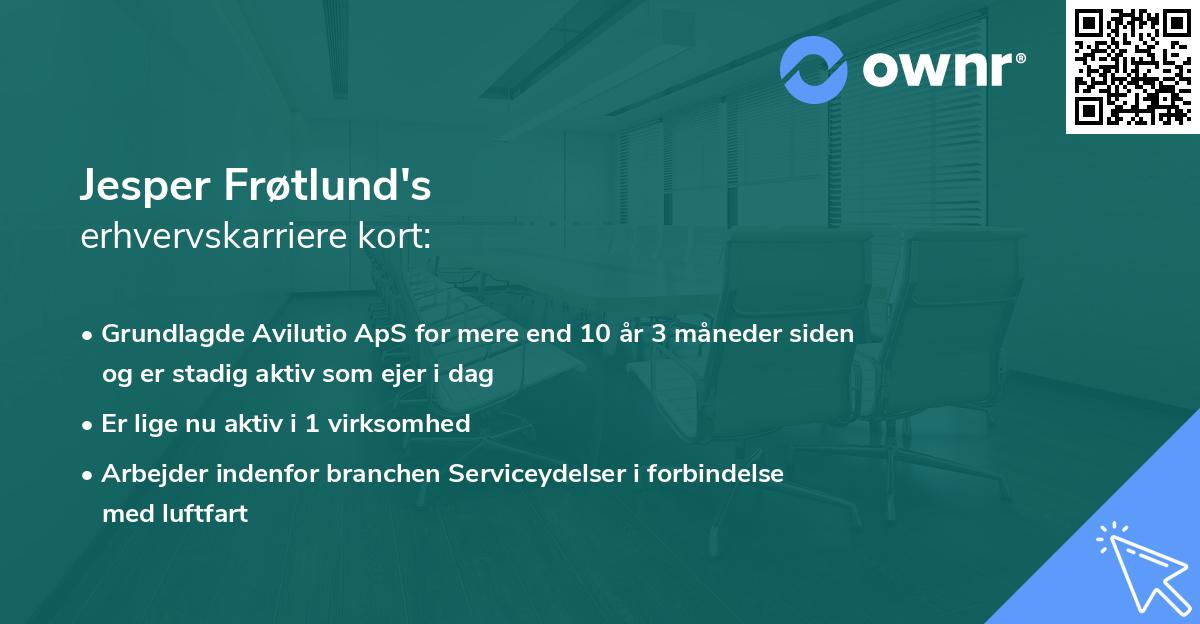Jesper Frøtlund's erhvervskarriere kort