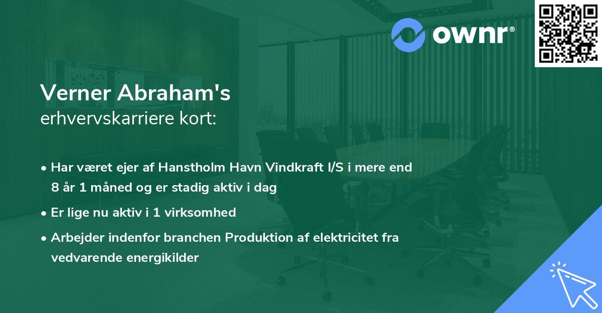 Verner Abraham's erhvervskarriere kort