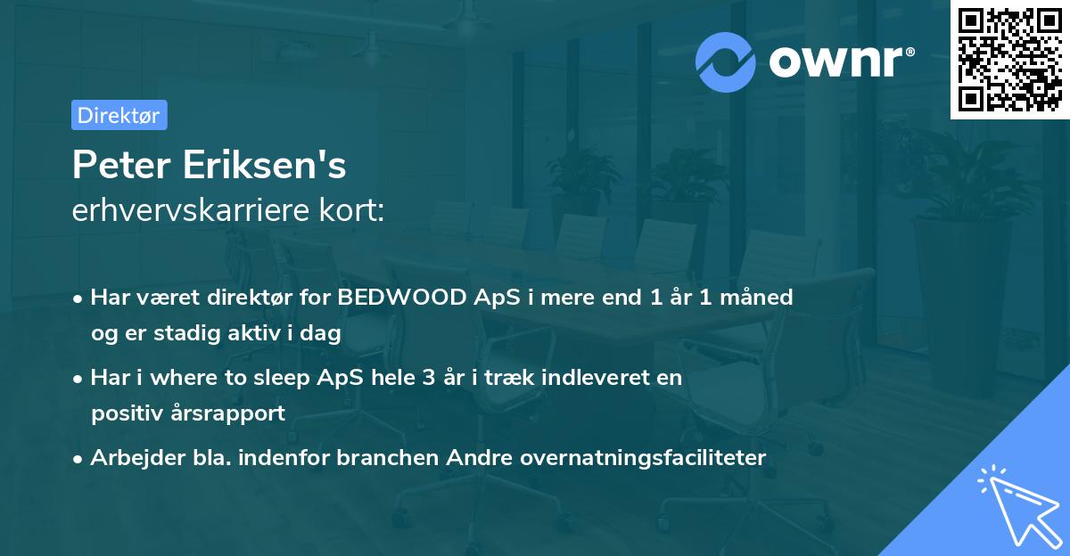 Peter Eriksen's erhvervskarriere kort