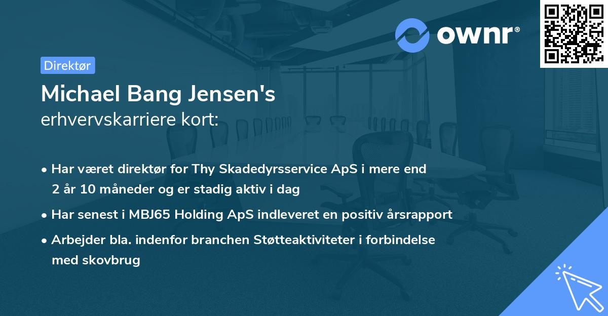 Michael Bang Jensen's erhvervskarriere kort