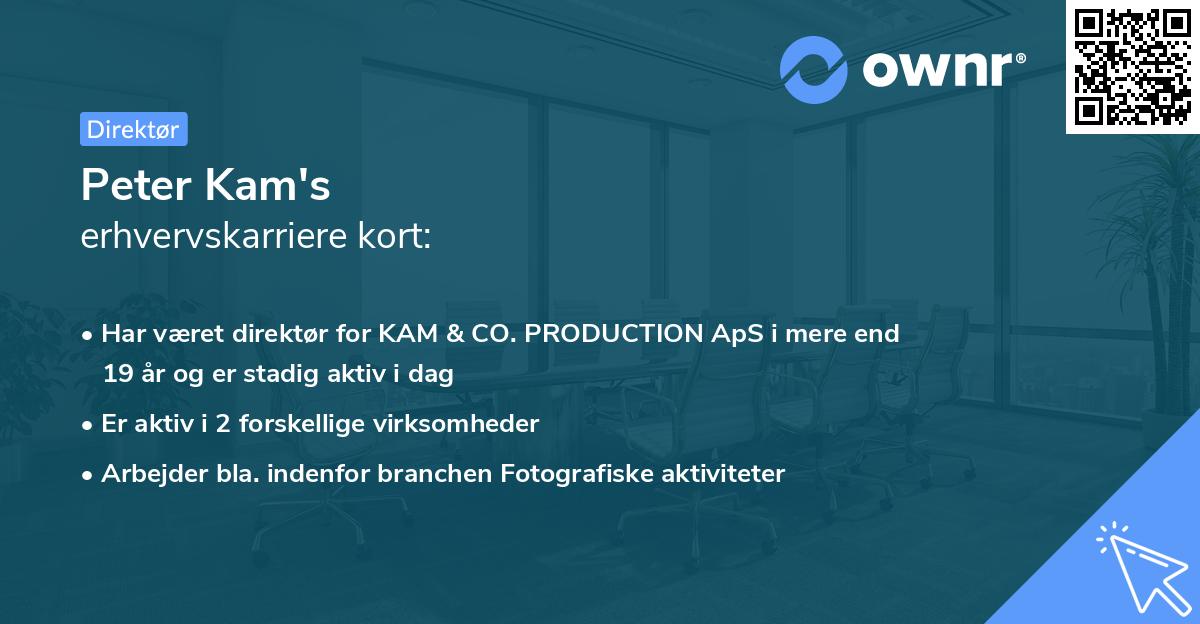 Peter Kam's erhvervskarriere kort