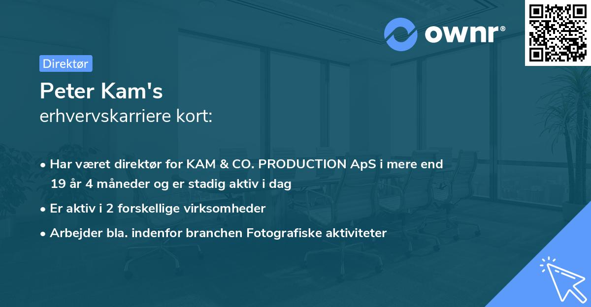Peter Kam's erhvervskarriere kort